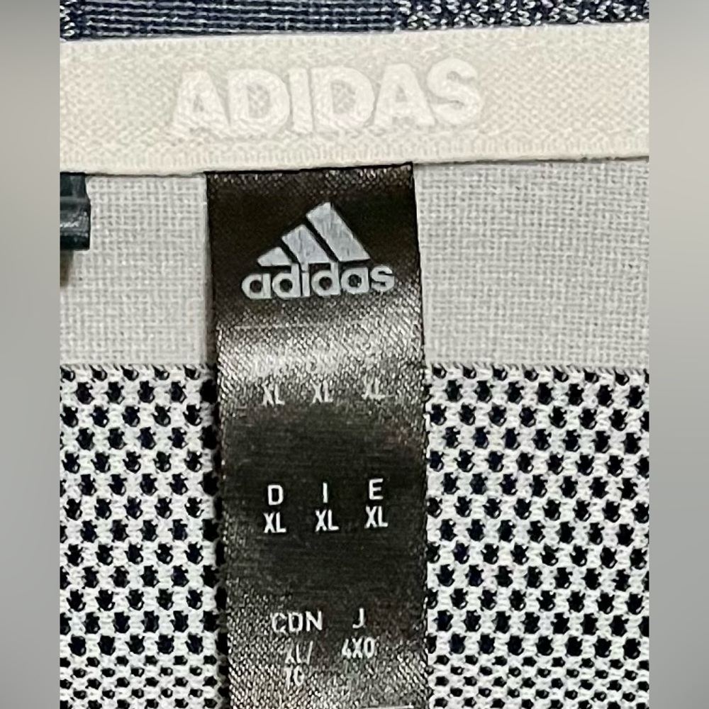 Adidas Men's Navy‎ And Grey Striped Polo Shirt - Picture 7 of 8